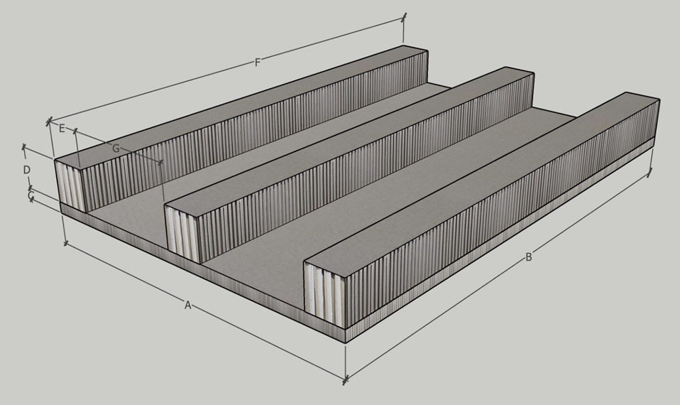 disegno tecnico generico pallet 2 vie 3 alzate